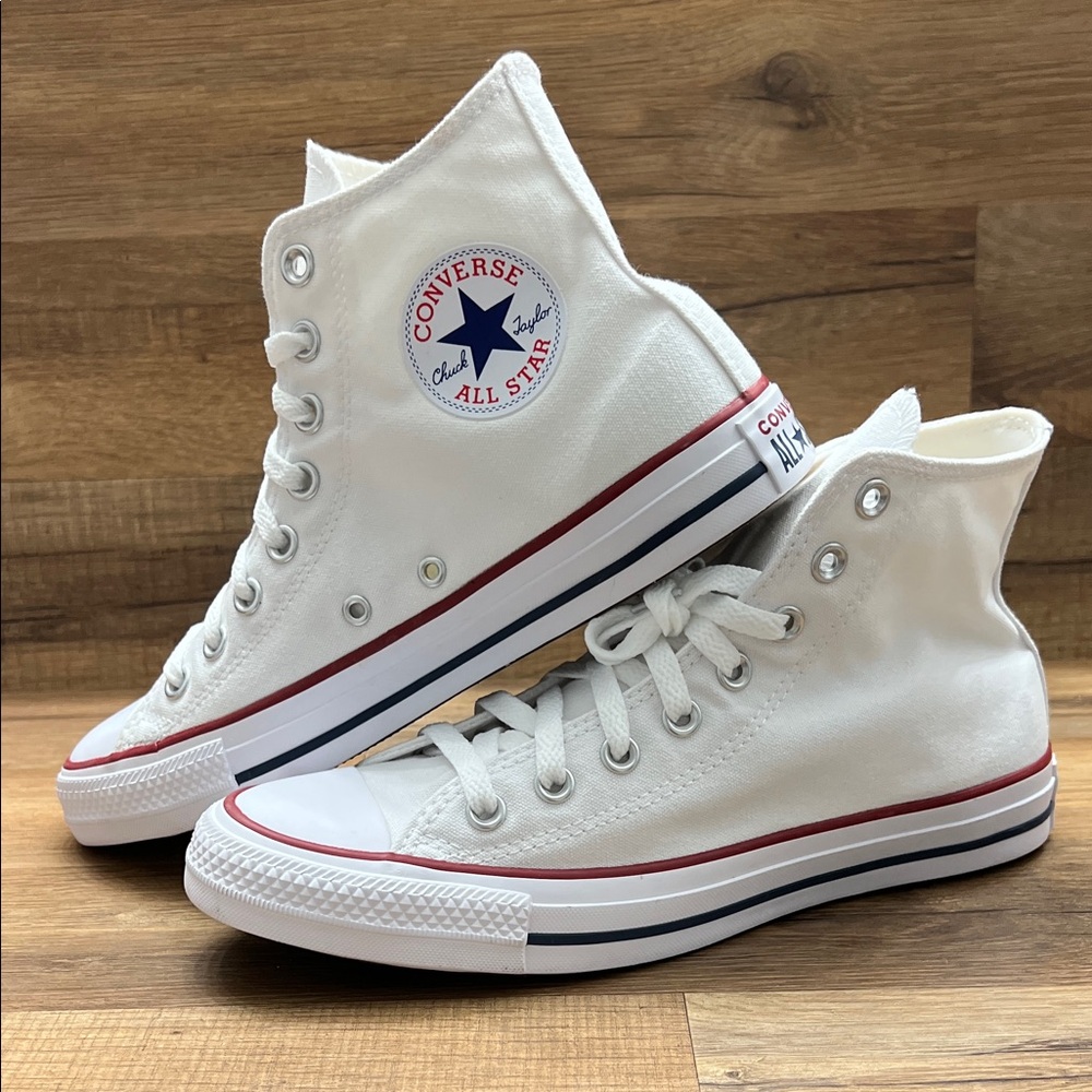 Converse All Star White Canvas High-Tops - Picture 3 of 9